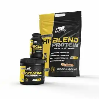Pão de Açúcar Kit hi-blend protein 1,8kg + hi-bcaa support 1500 60 tabs + hi-creatina 150gr - leader oferta