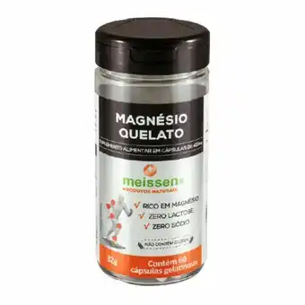 Pão de Açúcar Magnésio quelato 433mg meissen 60 cápsulas gelatinosas oferta