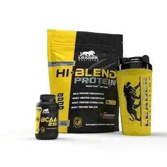 Pão de Açúcar Kit hi-blend protein 900gr + hi-bcaa 2:1:1 60 cáps + coqueteleira - leader nutrition oferta