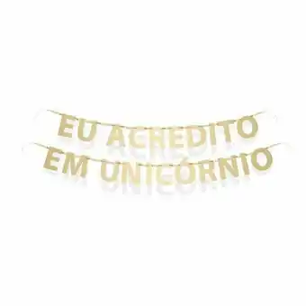 Acessórios para festa - faixa decorativa - frase unicórnio - cromus