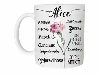 Alice caneca com nome cerâmica 325ml