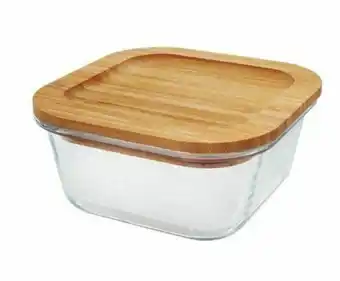 Pote de vidro hermético com tampa em bambu 1.15 lt pote-017 - haüskraft