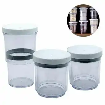 Pão de Açúcar Pote acrilico conserva vacuo retratil ajustavel condimento alimento regulavel 2 em 1 kit com 3 oferta