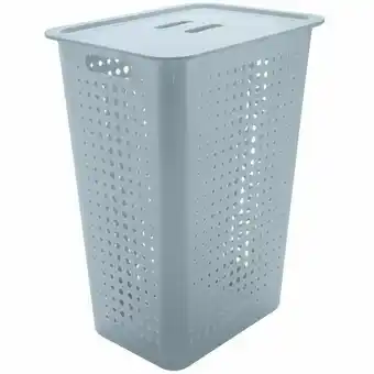 Pão de Açúcar Cesto para roupas organizador lavanderia 47 litros plástico azul glacial oferta