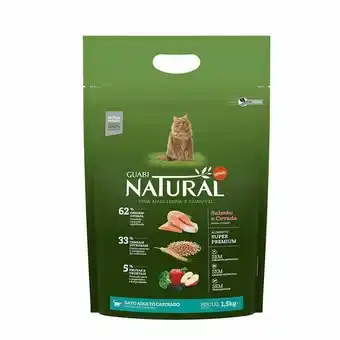 Pão de Açúcar Ração guabi natural gatos adl castrados salmão cevada 1,5kg oferta