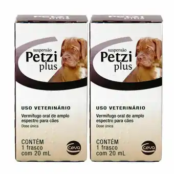 Vermífugo petzi plus 20ml suspensão cães ceva kit 2 unid