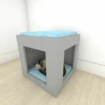 Bercinho para gato em mdf cinza