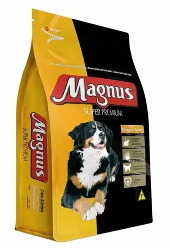 Ração magnus super premium para cães adultos sabor frango e arroz 15 kg