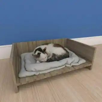Mesa de cabeceira caminha pequeno gato em mdf preto