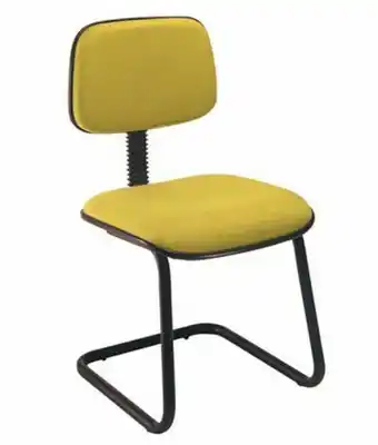 Pão de Açúcar Cadeira secretária fixa em s linha square amarelo oferta