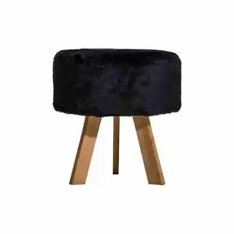Pão de Açúcar Puff olivia pés natural pelúcia preto - tecno mobili oferta