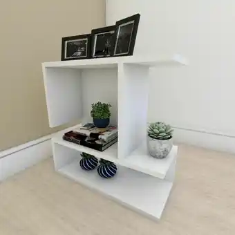 Pão de Açúcar Mesa de cabeceira simples em mdf branco oferta