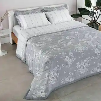 Jogo de cama casal percal 180 fios buddemeyer astrid 100% algodão penteado estampado 4 peças