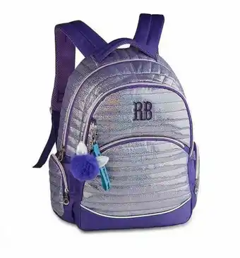 Mochila escolar juvenil rebeca bonbon metalizada rb2087 roxo