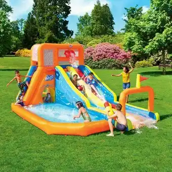 Mega parque aquático inflável tsunami h2ogo c/ acessórios bestway