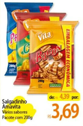 Atacadão Salgadinho Amavita Vários sabores Pacote com 200g oferta