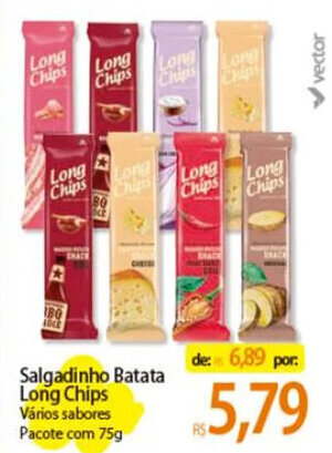 Atacadão Salgadinho Batata Long Chips Vários sabores Pacote com 75g oferta