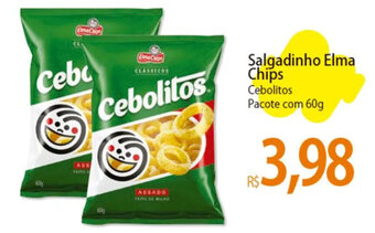 Atacadão Salgadinho Elma Chips Cebolitos Pacote com 60g oferta