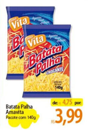 Atacadão Batata Palha Amavita Pacote com 140g oferta