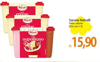 Atacadão Sorvete Nobrelli Vários sabores Pote com 1,3L oferta