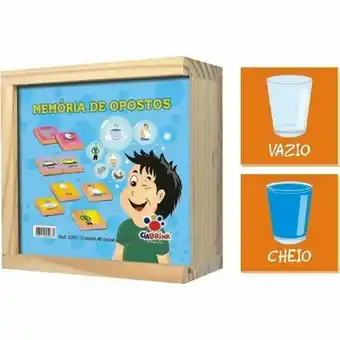 Jogo da memória em madeira - opostos cia brink