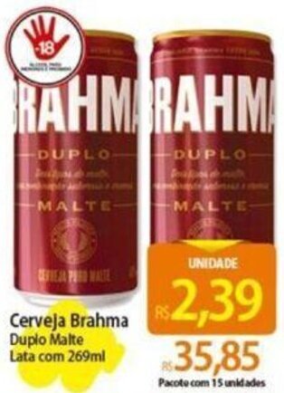 Atacadão Cerveja Brahma Duplo Malte Lata com 269ml oferta