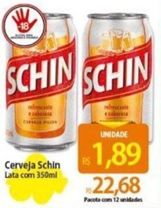 Atacadão Cerveja Schin Lata com 350ml oferta