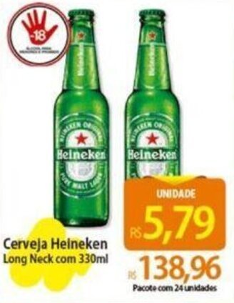 Atacadão Cerveja Heineken Long Neck com 330ml oferta