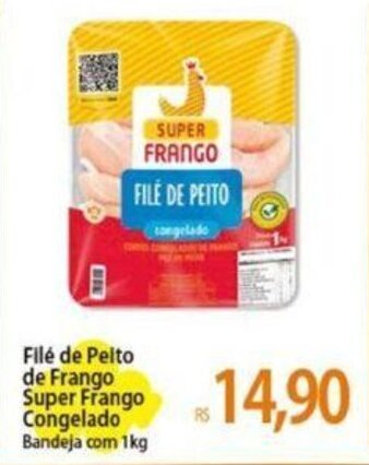 Atacadão Filé de Pelto de Frango Super Frango Congelado Bandeja com 1kg oferta
