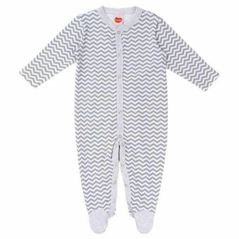 Macacão estampado - meia malha - algodão - branco - minimi - m