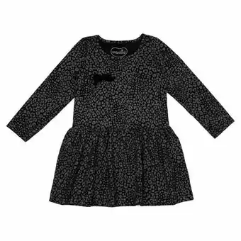 Pão de Açúcar Vestido manga longa - animal print com laço - 100% algodão - preto - minimi - 2 oferta