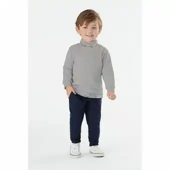 Conjunto infantil - blusão e calça - algodão e poliéster - cinza - malharia cristina - 1
