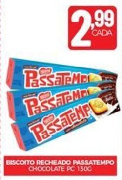 Fort Atacadista BISCOITO RECHEADO PASSATEMPO CHOCOLATE PC 130G oferta
