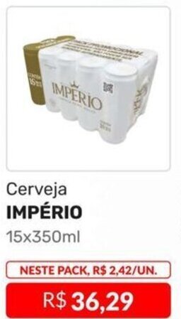 Higa Atacado Cerveja IMPÉRIO 15x350ml oferta