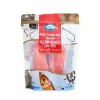 Salmão congelado filé em pedaços com pele damm 500g