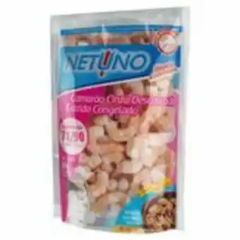 Camarão cinza descascado cozido congelado 71/90 netuno pacote 400g