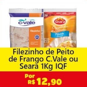 Royal Supermercados Filezinho de Peito de Frango C.Vale ou Seară 1Kg IQF oferta