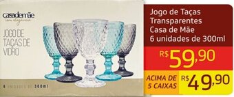 Royal Supermercados Jogo de Taças Transparentes Casa de Mãe 6 unidades de 300ml oferta