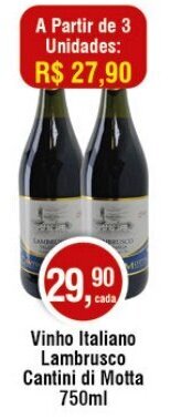 Royal Supermercados Vinho Italiano Lambrusco Cantini di Motta 750ml oferta