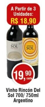 Royal Supermercados Vinho Rincón Del Sol 700/750ml Argentino oferta