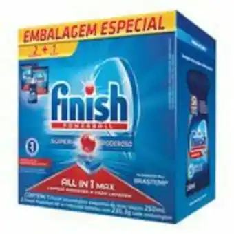 Kit 2 detergentes tablete all in 1 max 235,3g cada + secante brilhoso lava louça 250ml finish powerball