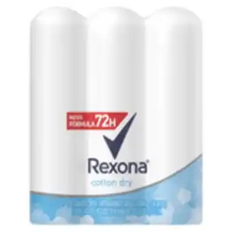 Sam's Club Desodorante aerossol motionsense cotton dry rexona pack com 3 unidades 150ml cada oferta
