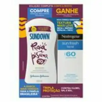 Sam's Club Kit protetor solar fps 70 sundown praia e piscina 200ml grátis protetor solar facial fps 60 neutrogena sun fresh 50ml oferta