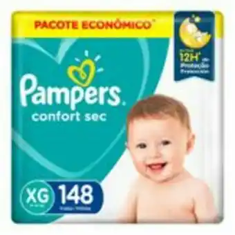 Sam's Club Fralda descartável infantil confort sec xg pampers pacote com 148 unidades pacote econômico oferta