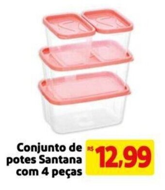 Extra Supermercado Conjunto de potes Santana com 4 peças oferta