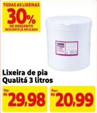 Extra Supermercado Lixeira de pia Qualitá 3 litros oferta