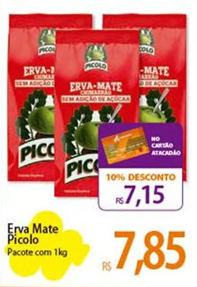 Atacadão Erva Mate Picolo Pacote com 1kg oferta