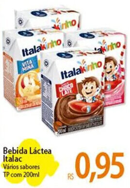 Atacadão Bebida Láctea Italac Vários sabores TP com 200ml oferta