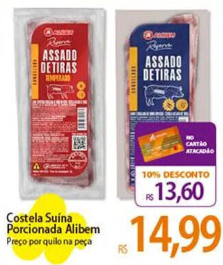 Atacadão Costela Suína Porcionada Alibem Preço por quilo na peça oferta