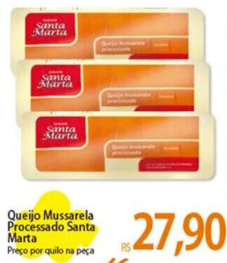 Atacadão Queijo Mussarela. Processado Santa Marta oferta